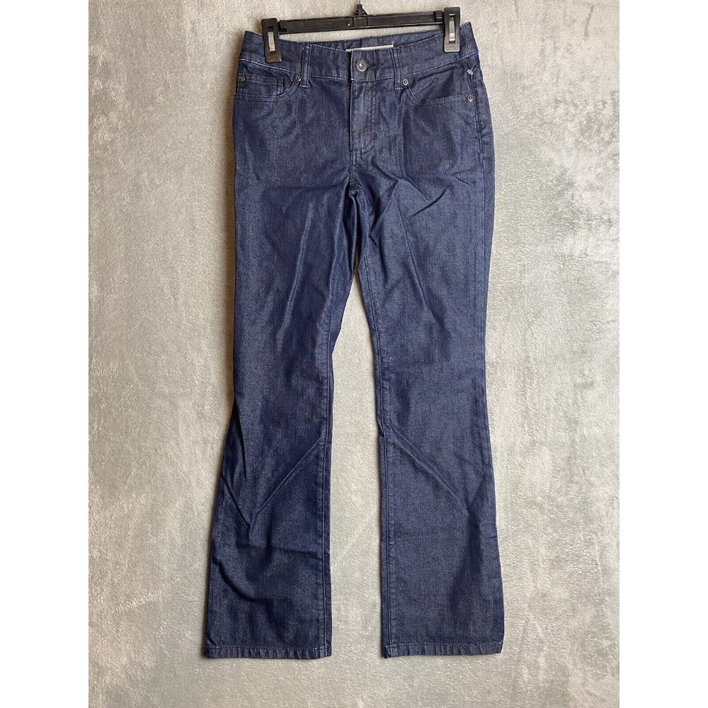 Chicos Platinum Womens 0 Ultimate Fit Boot Leg Blue Jeans